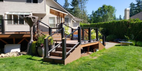 Wooden deck Stairs of family home